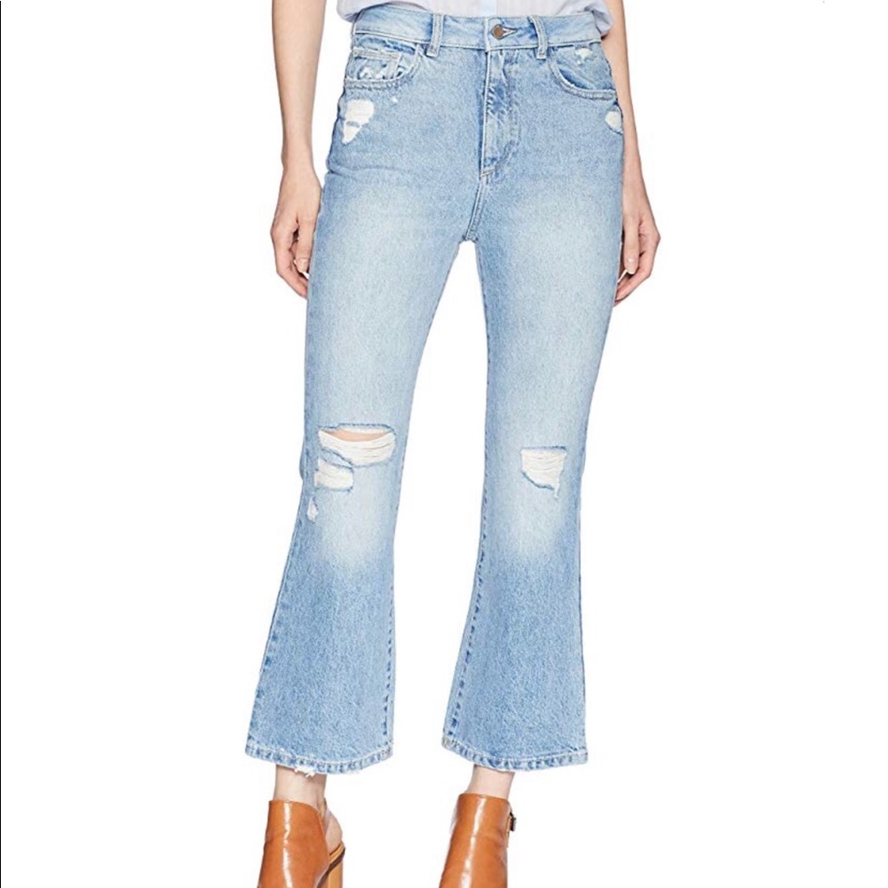DL1961 Premium Denim Wallace High-Rise Flare Crop